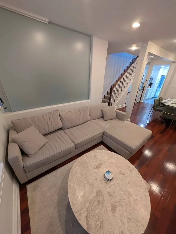 CUSTOM DESIGNER MADE SOFA WITH RIGHT HAND FACING CHAISE -Only 1 image indicator(3)