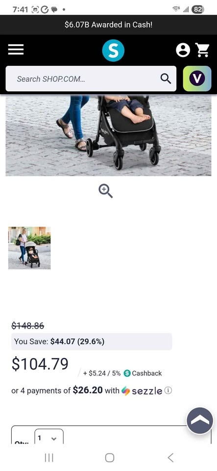 ONE-HAND FOLDING PORTABLE LIGHTWEIGHT BABY STROLLER - photo 2