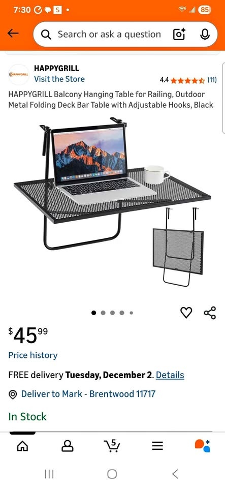 BALCONY TABLE FOLDING OUTDOOR SIDE TABLE