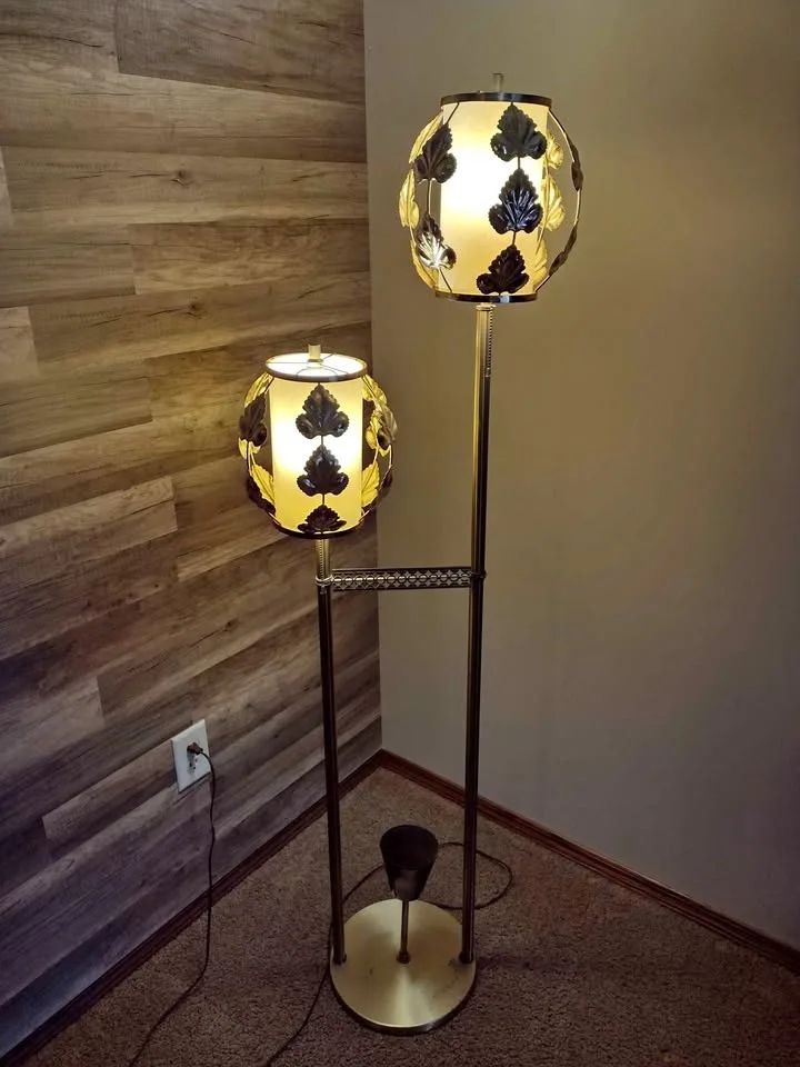 MCM brass floor lamp