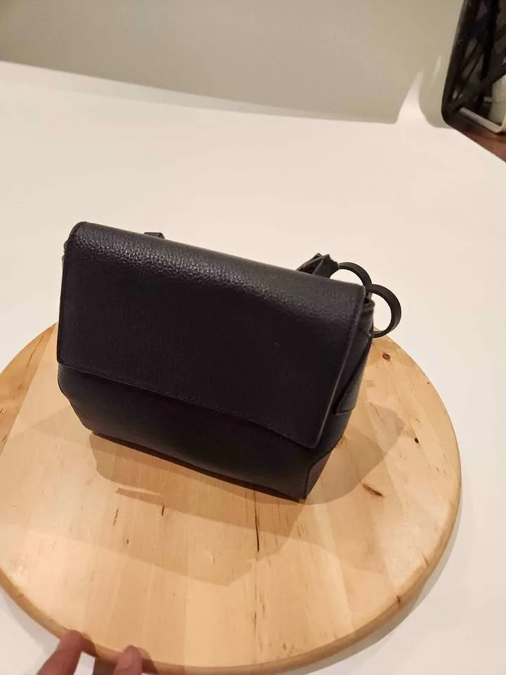 French connection fauc leather black purse bag