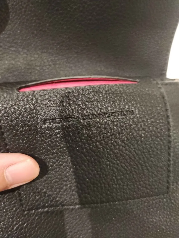 French connection fauc leather black purse bag image indicator(3)
