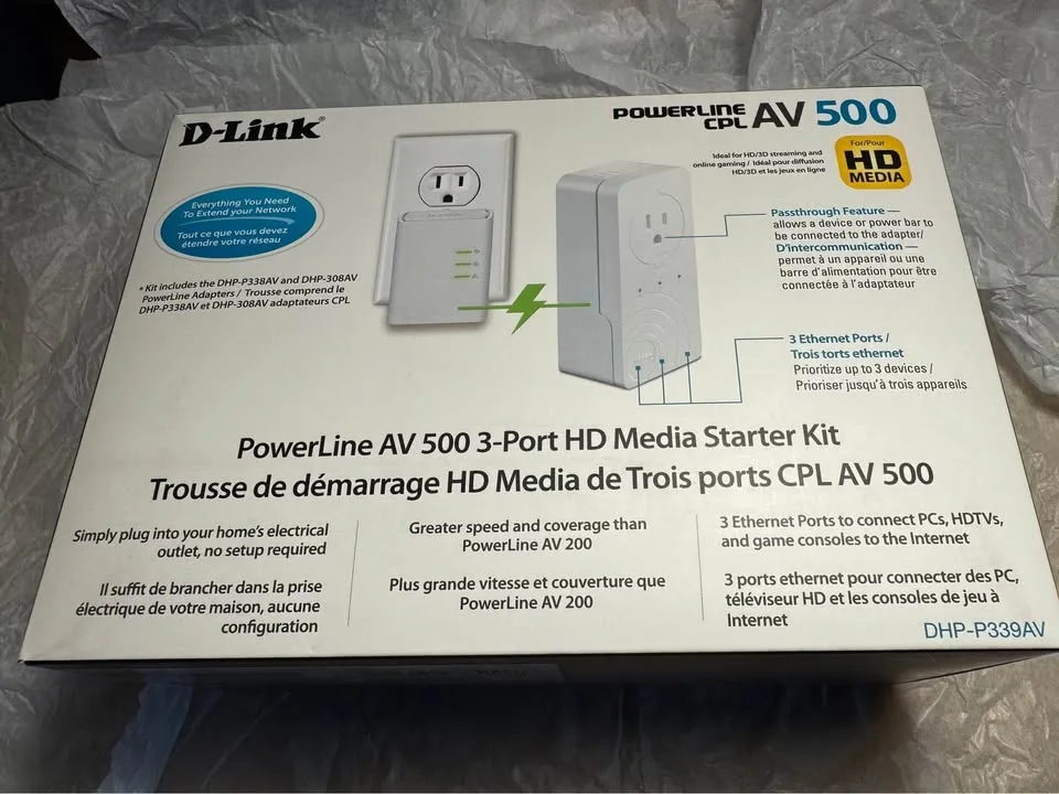 D-Link PowerLine 3-Port Passthrough Adapter Kit DHP-P339AV 308AV image indicator(3)