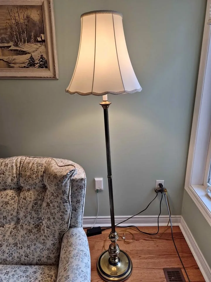 Tall brass lamp