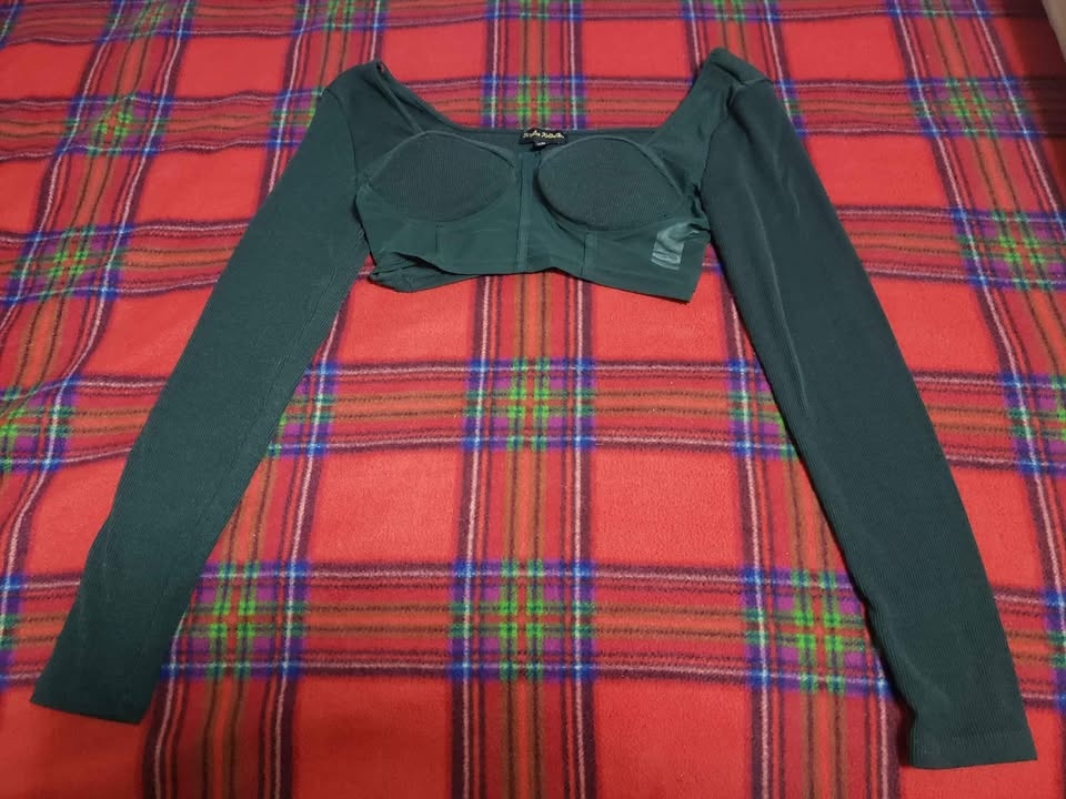 Kaylee Kollection Crop Top Green Size M