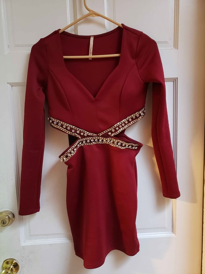 Wine Mini Dress #Cleanout - photo 2
