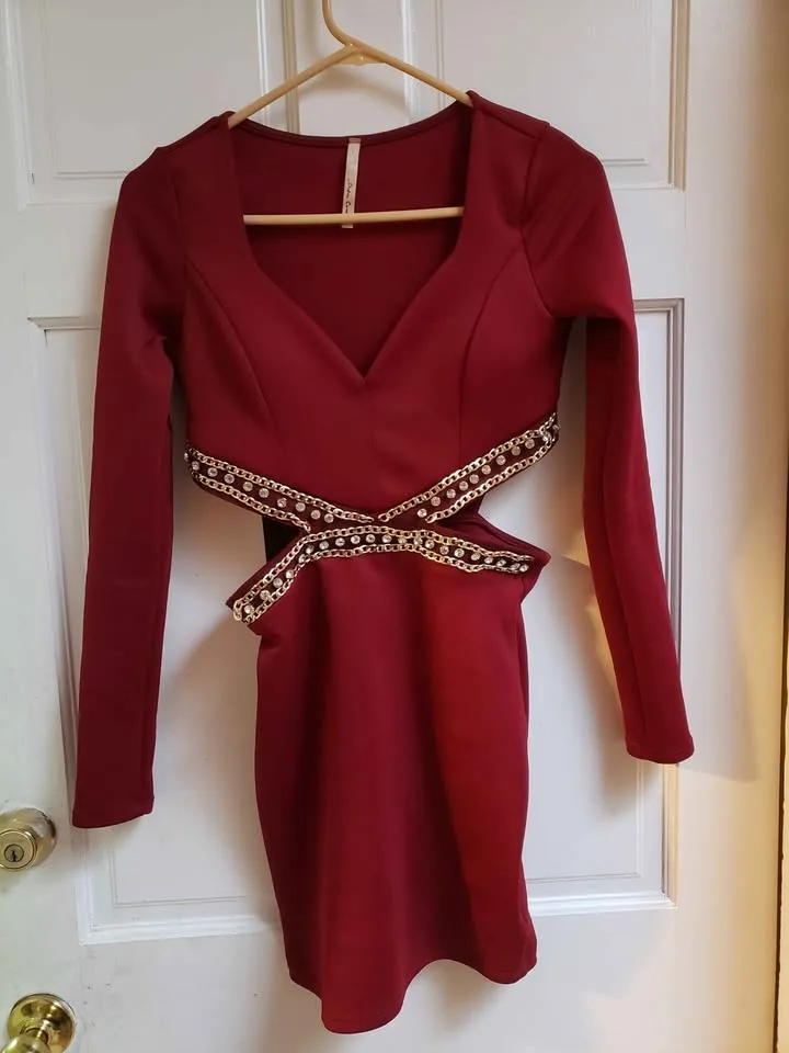 Wine Mini Dress image indicator(2)