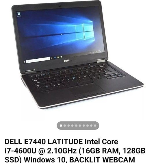 DELL E7440 LATITUDE i7 16GB RAM 128GB SSD Windows 10