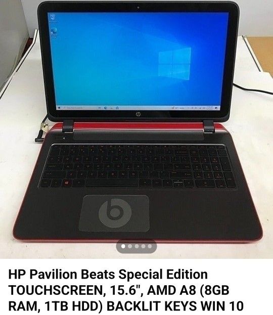 HP Pavilion Beats Laptop, 15.6", AMD A8, 1TB HDD, 8GB RAM