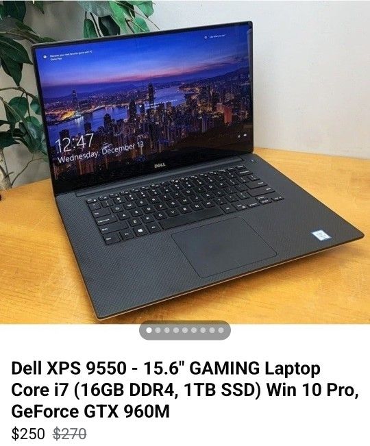 Dell XPS 9550 - 15.6" GAMING Laptop, i7, 16GB, 1TB SSD