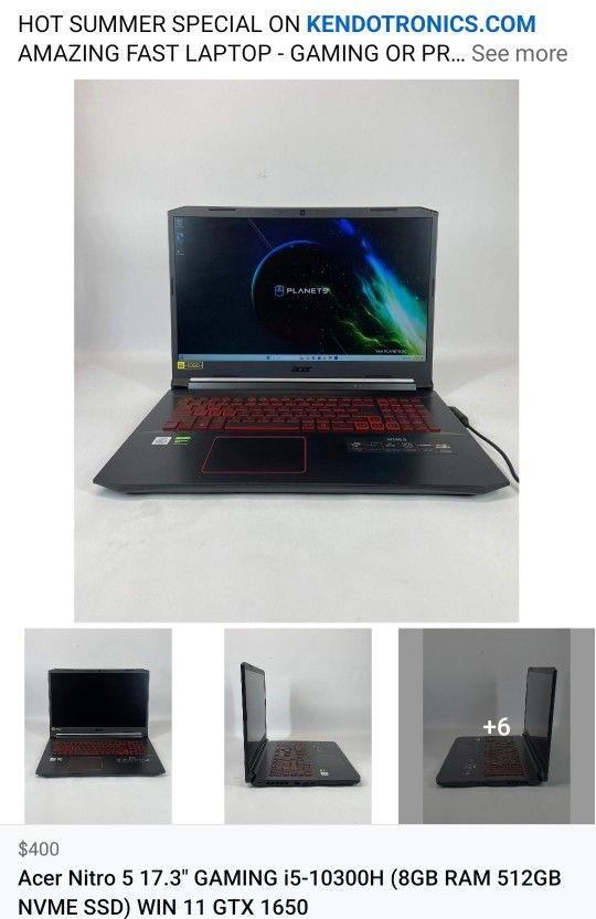 Acer Nitro 5 Gaming Laptop i5 GTX 1650