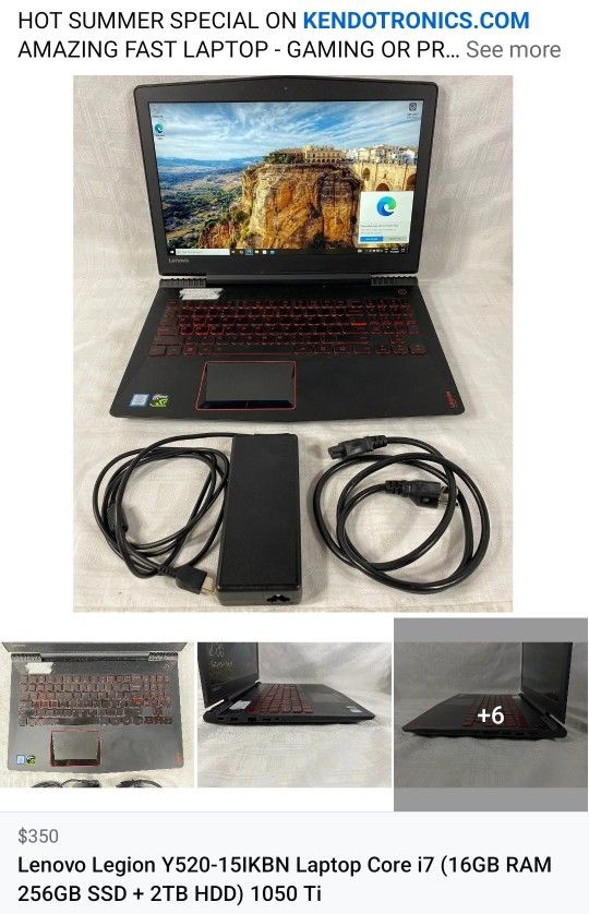 Lenovo Legion Y520-15IKBN Laptop Core i7 (16GB RAM 256GB SSD + 2