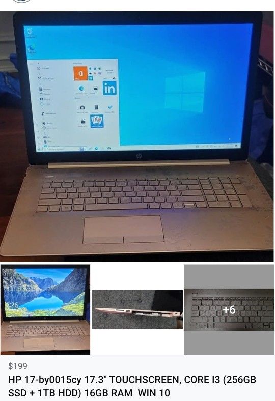 HP 17.3" Touchscreen Laptop i3, 16GB RAM, 1256GB Storage