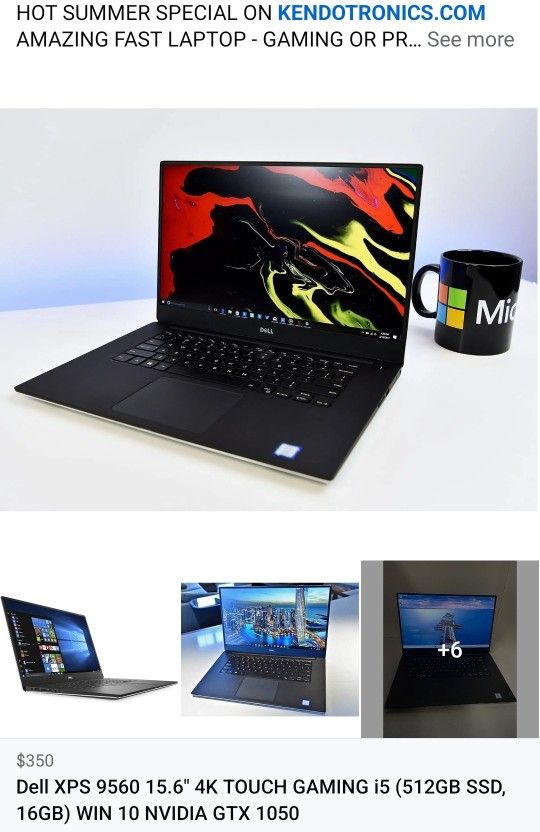Dell XPS 15 9560 4K Touch Laptop