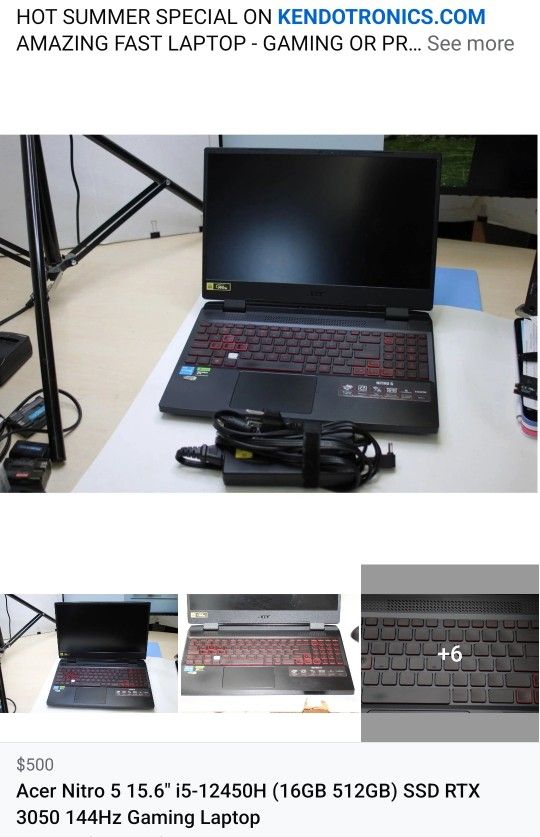 Acer Nitro 5 Gaming Laptop RTX 3050