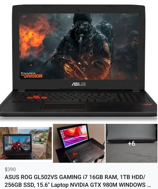 ASUS ROG GL502VS GAMING i7 16GB RAM, 15.6" Laptop GTX 980M