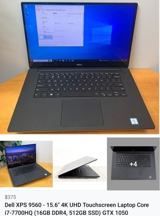 Dell XPS 15.6" Gaming Laptop i7, 16GB RAM, 256GB SSD