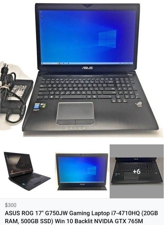 ASUS ROG 17" Gaming Laptop i7, 20GB RAM, 500GB SSD