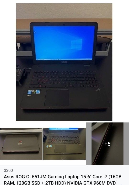 Asus ROG Gaming Laptop i7, 16GB RAM, GTX 960M