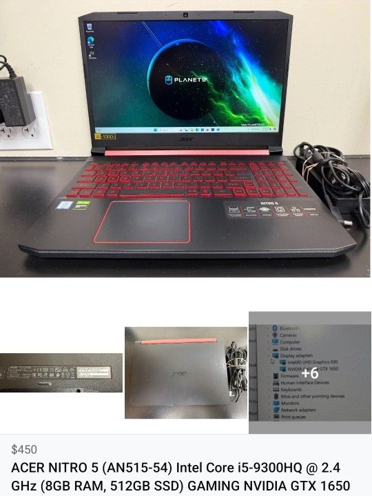 ACER NITRO 5 i5 9th Gen GTX 1650 Gaming Laptop