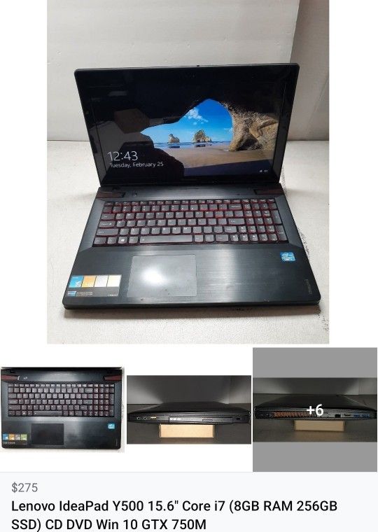 Lenovo IdeaPad Y500 Core i7 8GB RAM 256GB SSD