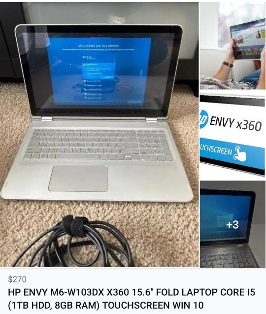 HP ENVY M6-W103DX X360 15.6" FOLD LAPTOP CORE I5