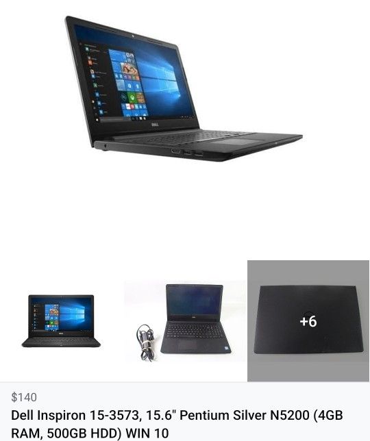 Dell Inspiron Laptop - Pentium, 4GB RAM, 500GB HDD