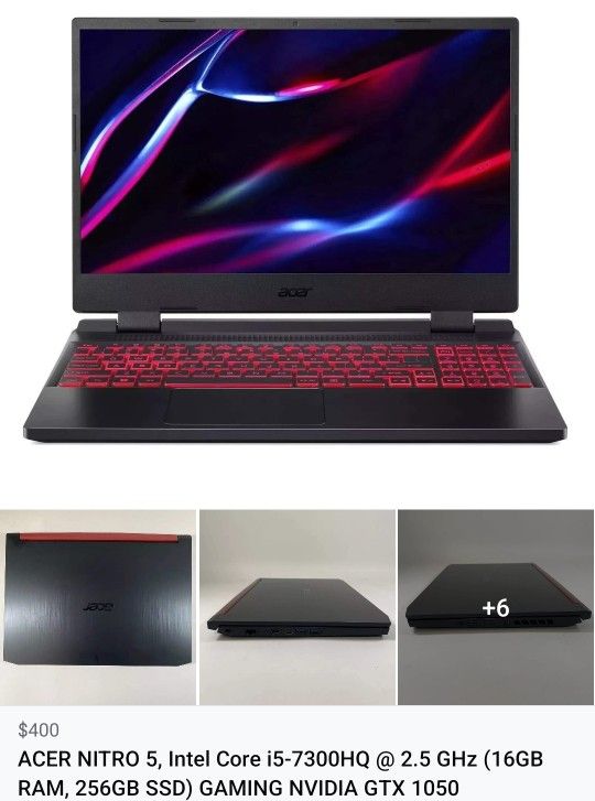 ACER NITRO 5 i5 GTX 1050 1TB SSD 16GB RAM
