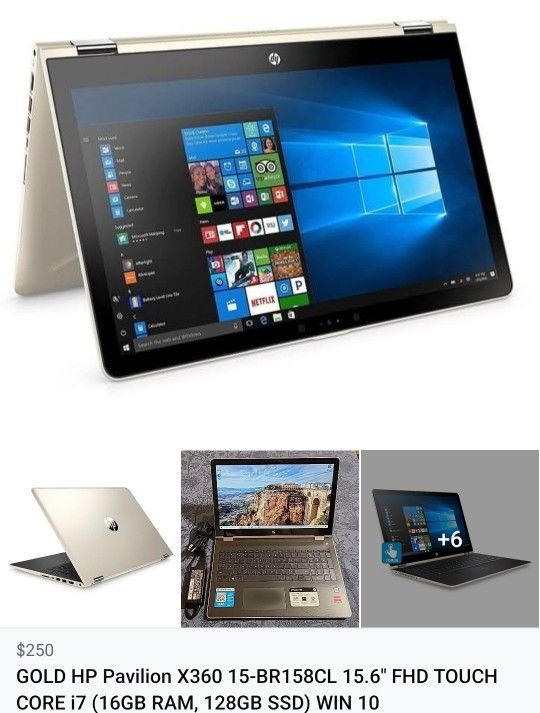 HP Pavilion X360 15.6" FHD TOUCH i7 16GB RAM 128GB SSD
