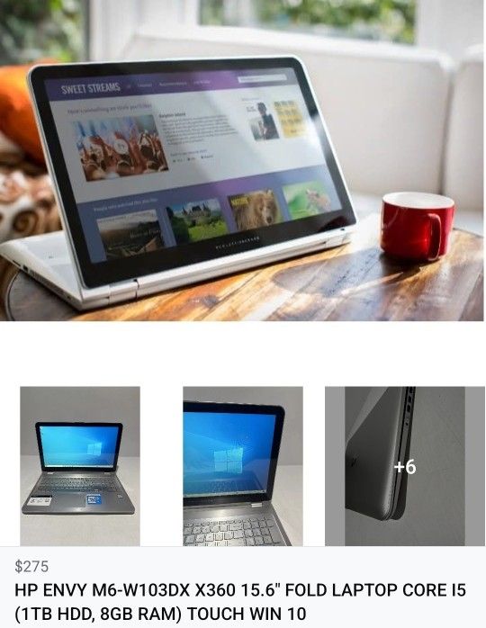 HP ENVY M6-W103DX X360 Laptop i5, 1TB HDD, 8GB RAM