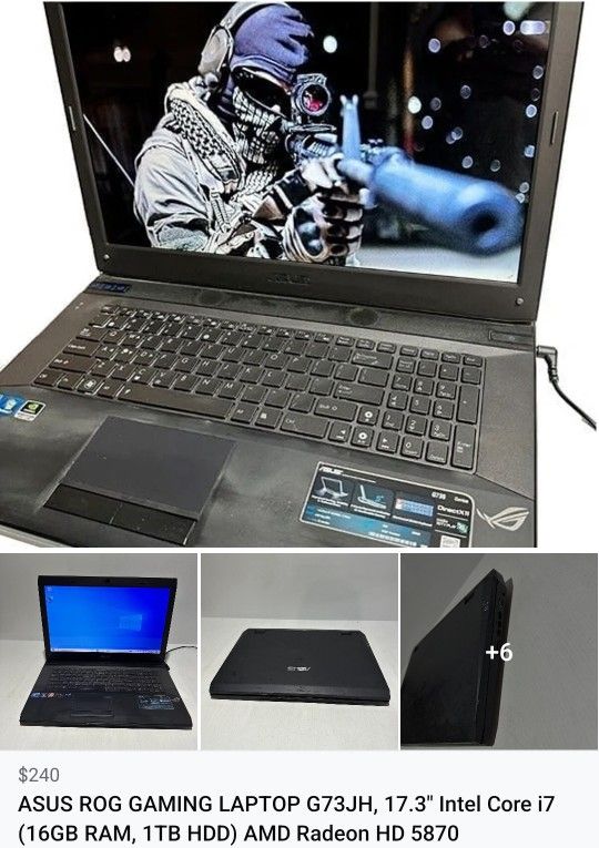 ASUS ROG Gaming Laptop - i7, 16GB RAM, 1TB HDD