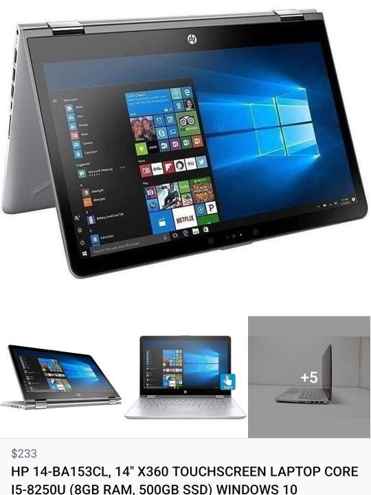 HP 14-BA153CL Laptop i5-8250U 500GB SSD 8GB RAM