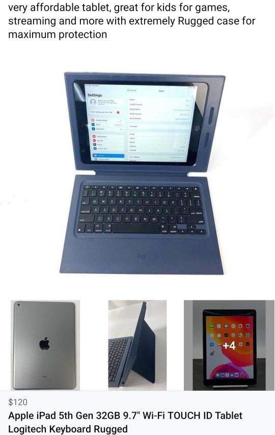 Apple iPad 5th Gen 32GB + Keyboard Case