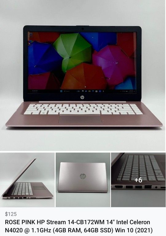 HP Stream 14" Celeron 4GB RAM 64GB SSD Windows 10 (2021)