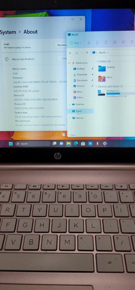 HP Stream 14" Celeron 4GB RAM 64GB SSD Windows 10 (2021) - photo 4