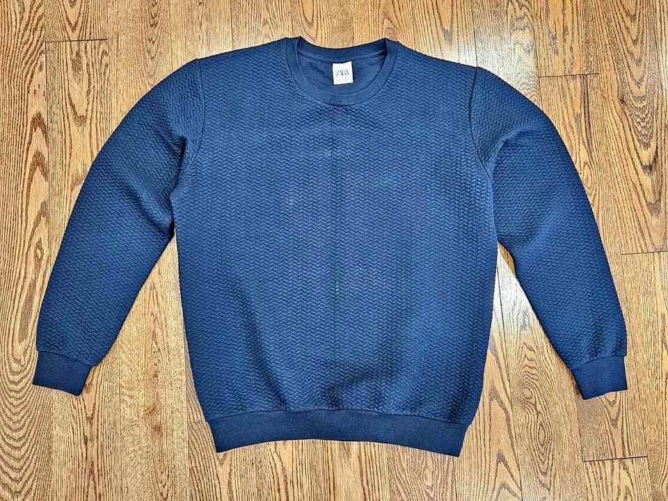Zara Blue Crewneck Sweater Men's L