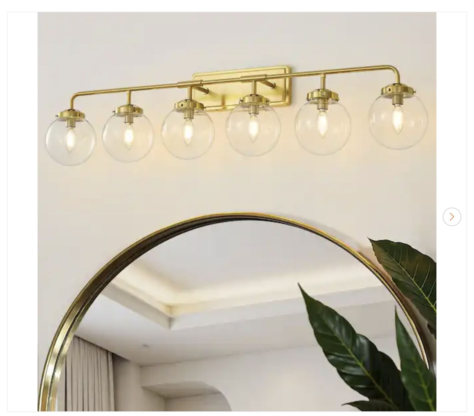 45 in. 6-Light Gold Bathroom Vanity Light - New