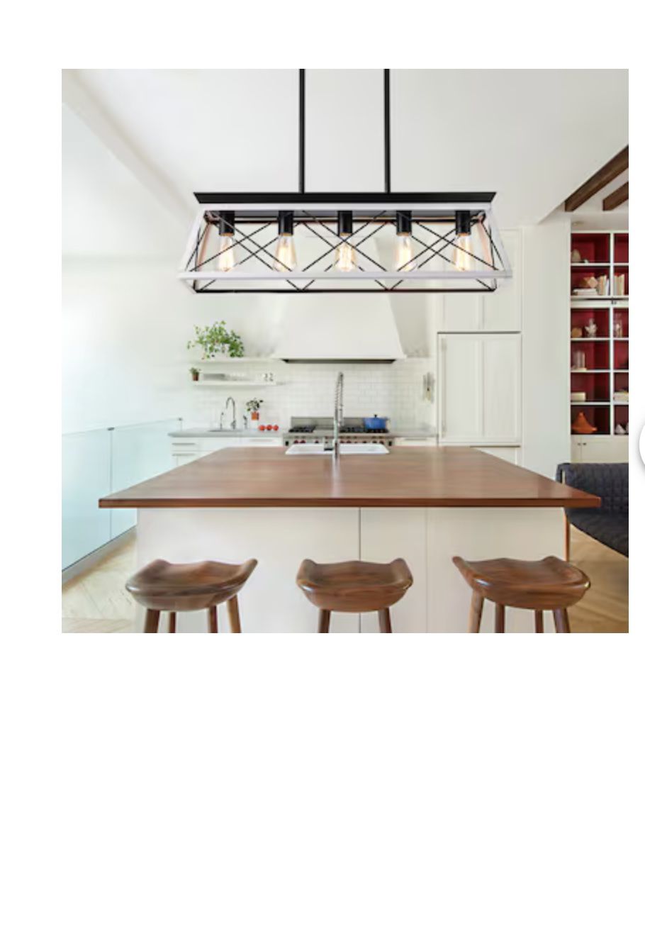 32 inch Black White Industrial 5 Light Pendant Chandelier Modern - photo 2