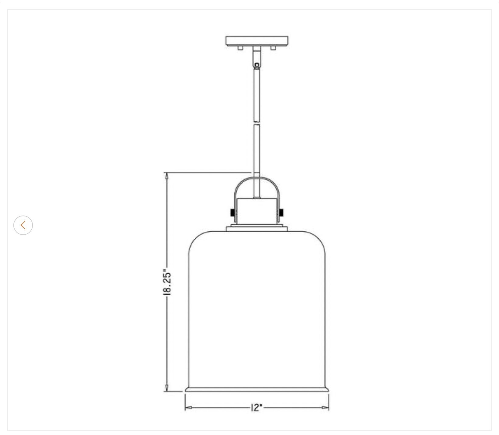 12 in. 1-Light Matte Black Globe Pendant Light Fixture - New - photo 4