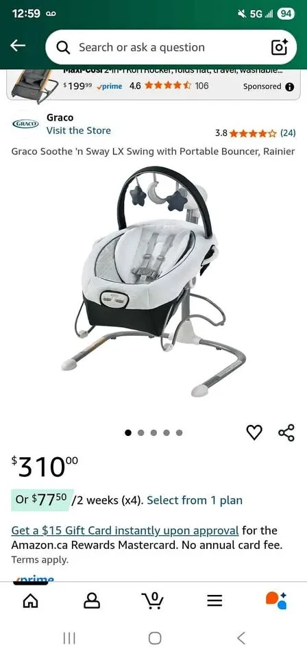 Graco Soothe 'n Sway LX Swing