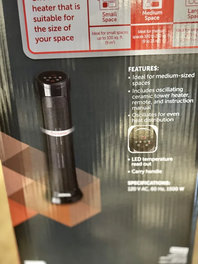 Noma Oscillating Tower Heater -1500W image indicator(3)