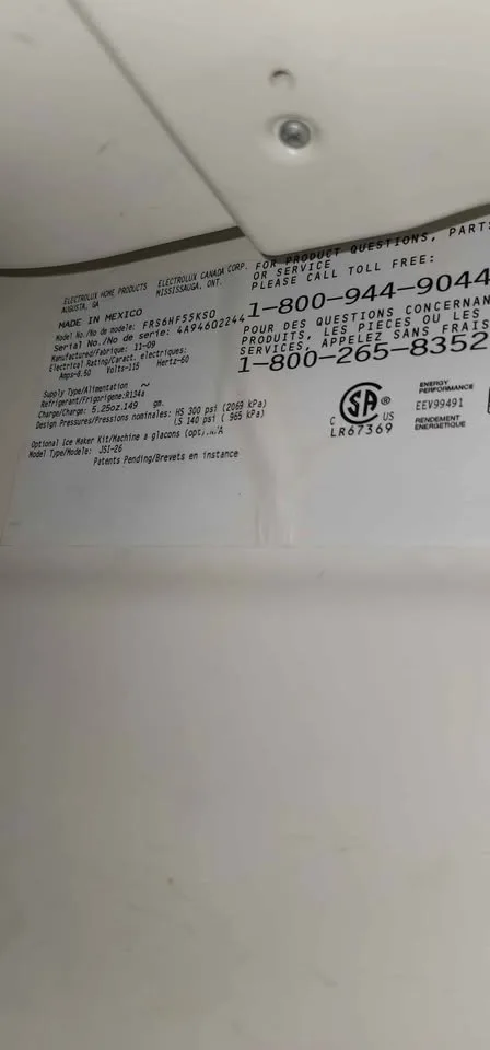 Frigidaire 26 Cu. Ft. Side-by-Side Refrigerator FRS6HF55KS image indicator(7)