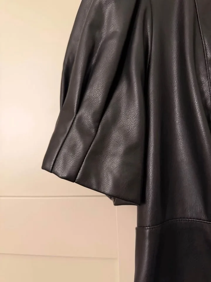 DKNY Black Sheath Dress Puff Sleeves V-Neck 10/2 image indicator(3)