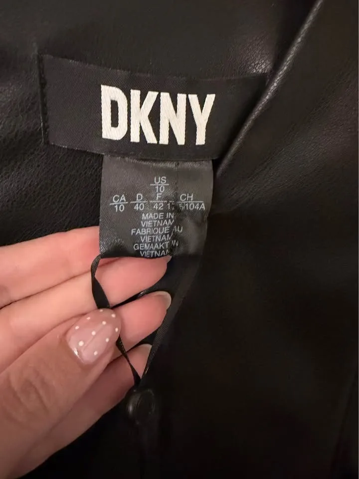 DKNY Black Sheath Dress Puff Sleeves V-Neck 10/2 image indicator(4)