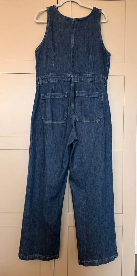 SILVER WIDE LEG BUTTON JUMPSUIT - Size 12/L31 image indicator(3)