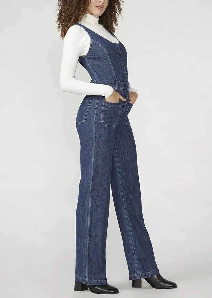 SILVER WIDE LEG BUTTON JUMPSUIT - Size 12/L31 image indicator(4)