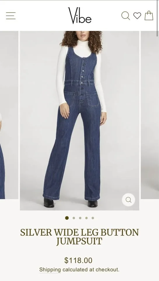 SILVER WIDE LEG BUTTON JUMPSUIT - Size 12/L31 image indicator(6)