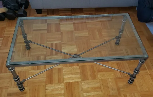 Glass coffee table with matching end tables