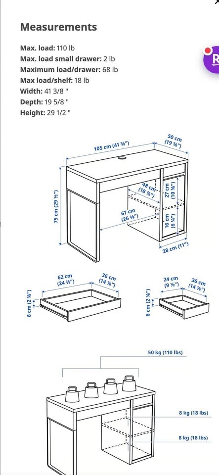 White Desk from Ikea - photo 2