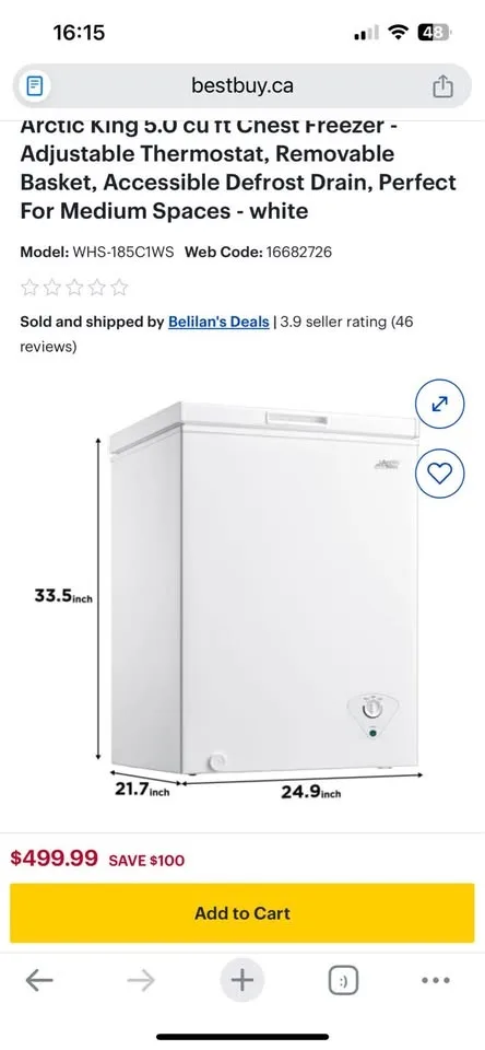 Arctic king freezer 5.0 cu ft image indicator(5)